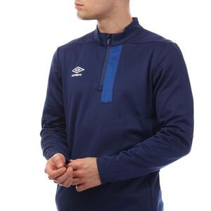 Umbro Mens Premier Quarter Zip Fleece Top / Blue